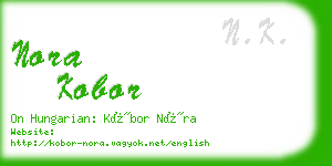 nora kobor business card