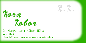 nora kobor business card